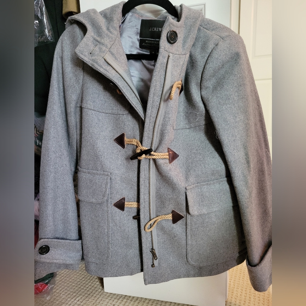 J crew gray melton toggle coat